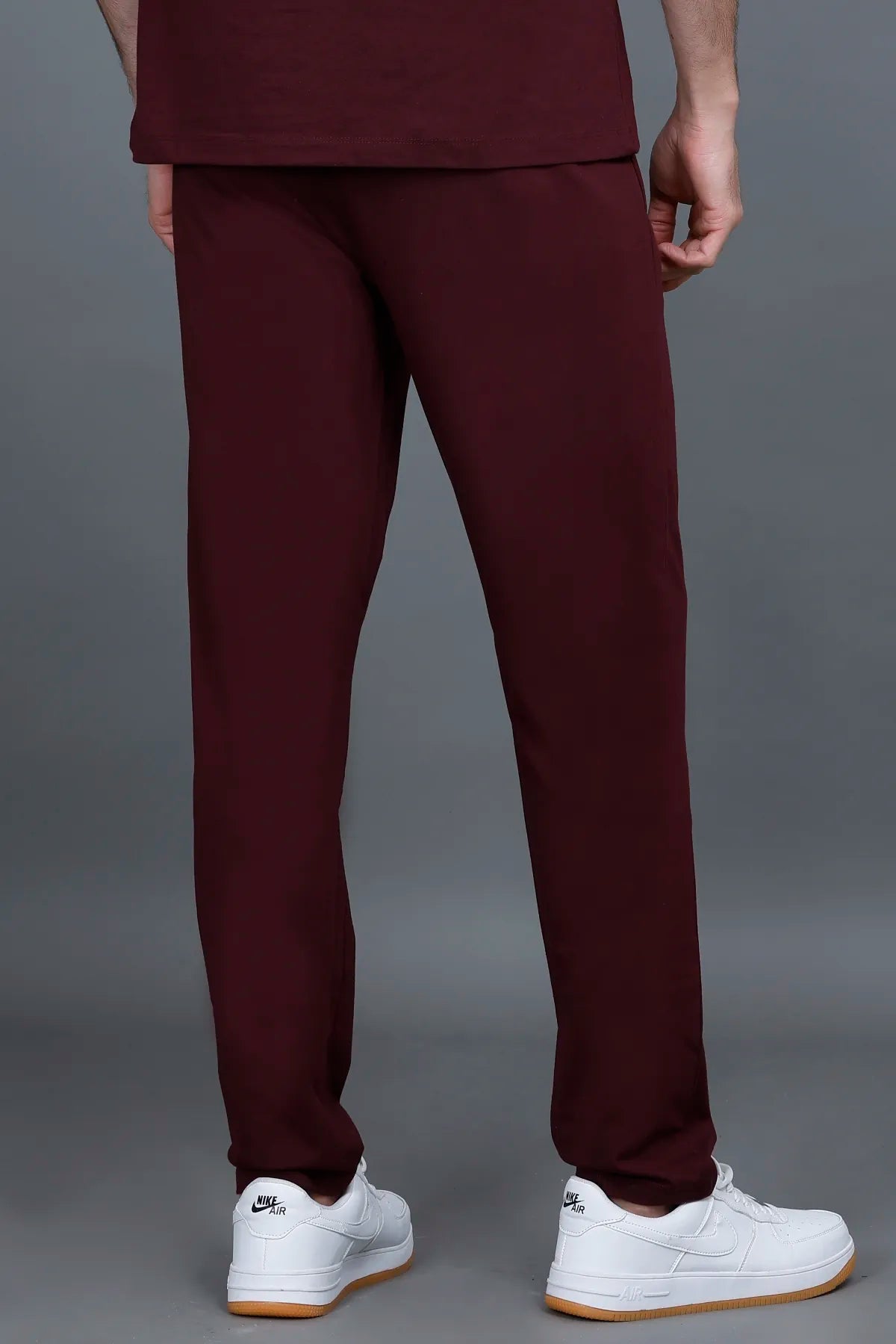 Burgundy Solid Gym Lower for Men