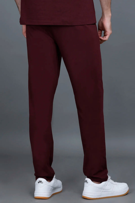 Burgundy Solid Gym Lower for Men