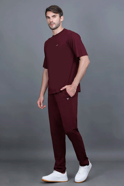 Burgundy Oversized Coord Sets men
