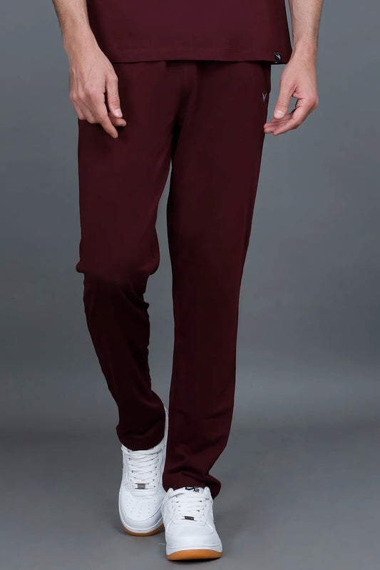 Burgundy Solid Gym Lower for Men