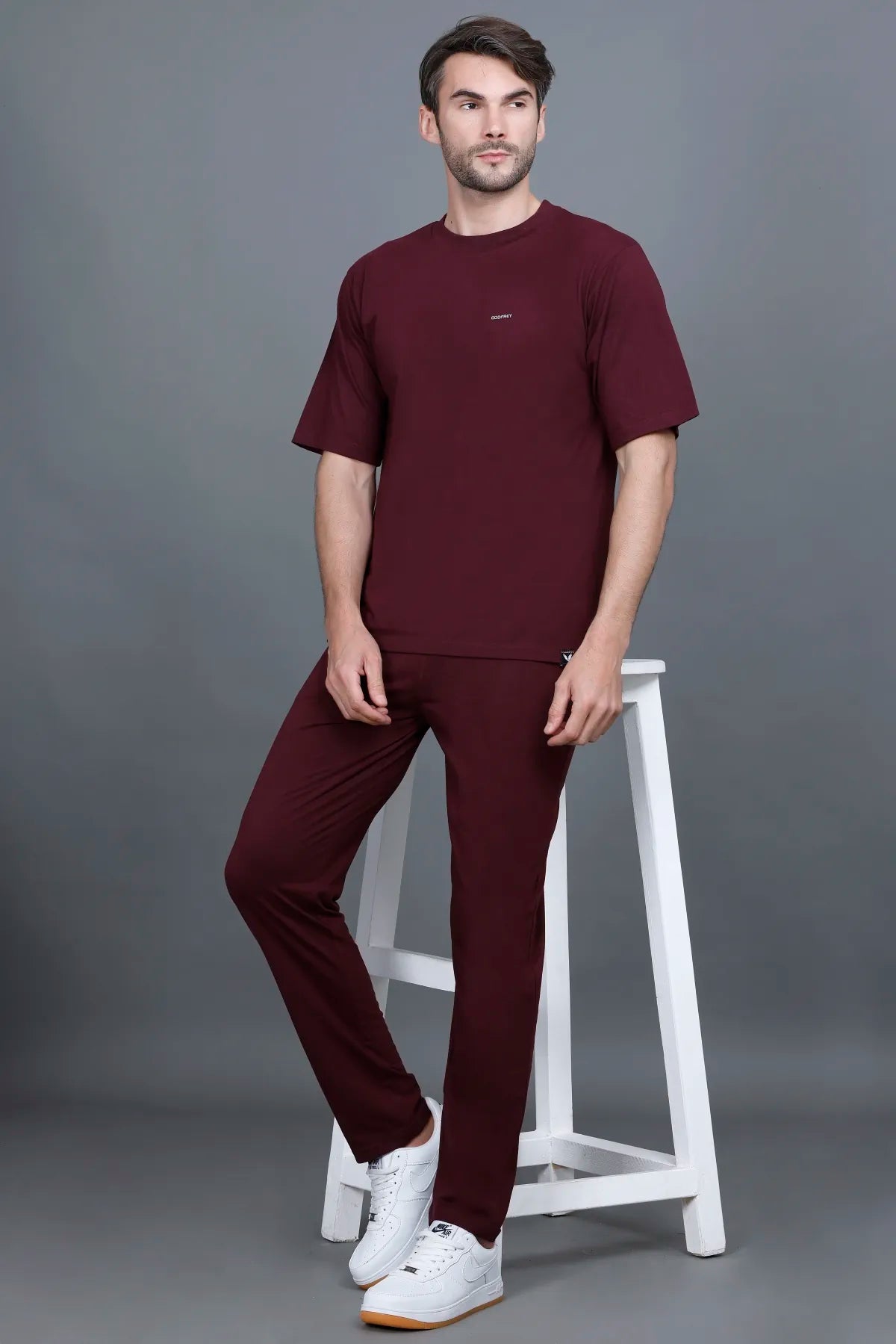 Burgundy Solid Gym Lower for Men