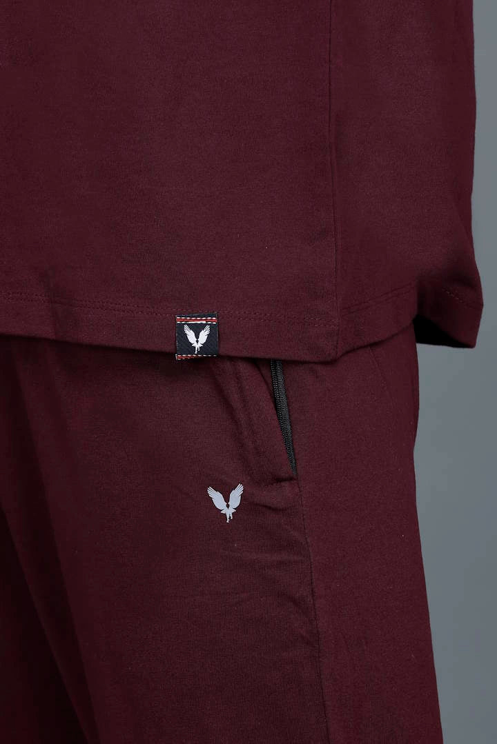 Burgundy Oversized Coord Sets men