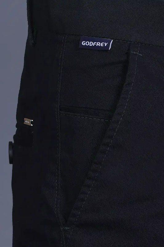 Navy Solid Regular Fit Casual Cotton Trouser for Men