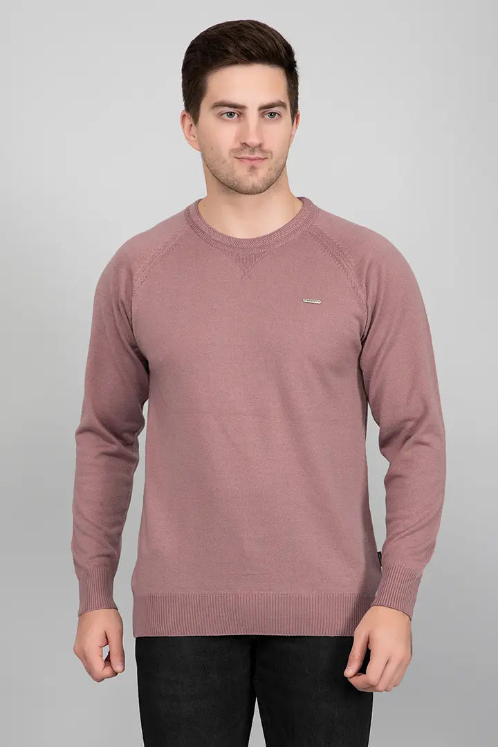Onion Woolen Round Neck Solid Men Sweater