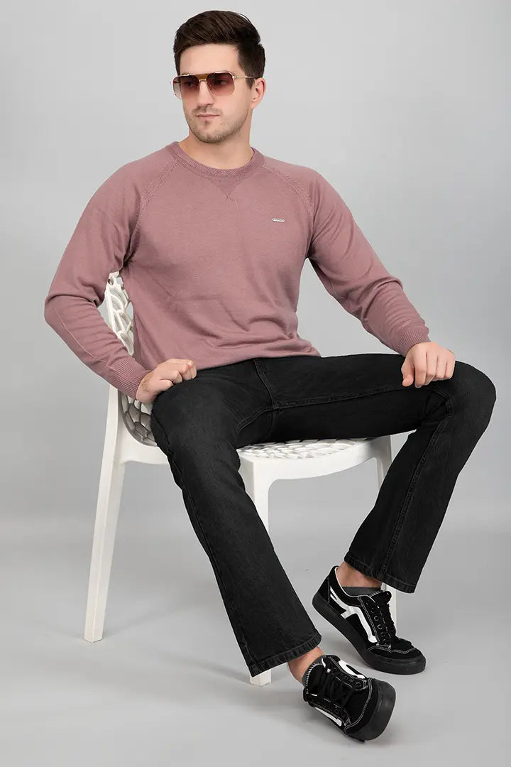 Onion Woolen Round Neck Solid Men Sweater