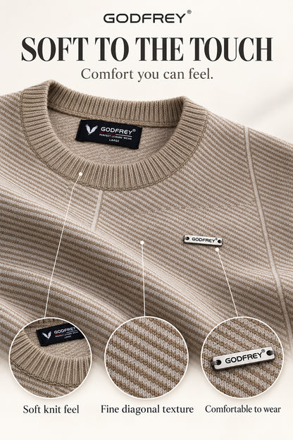 Beige Woolen Round Neck Men Sweater