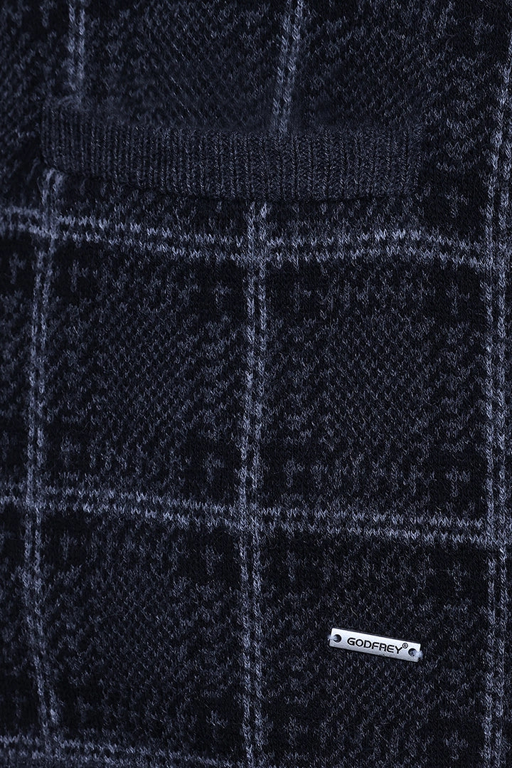 Charcoal V-Neck Sleeveless Mens Cardigan Sweaters