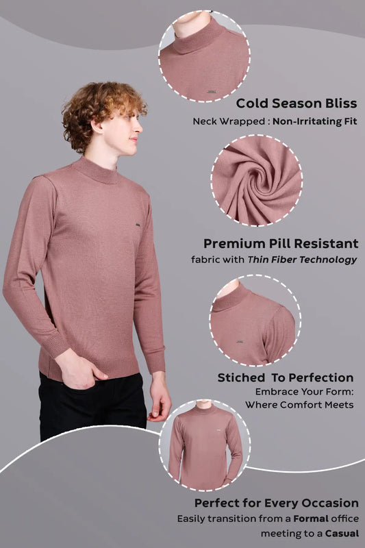 Solid Onion Turtleneck Men Sweater
