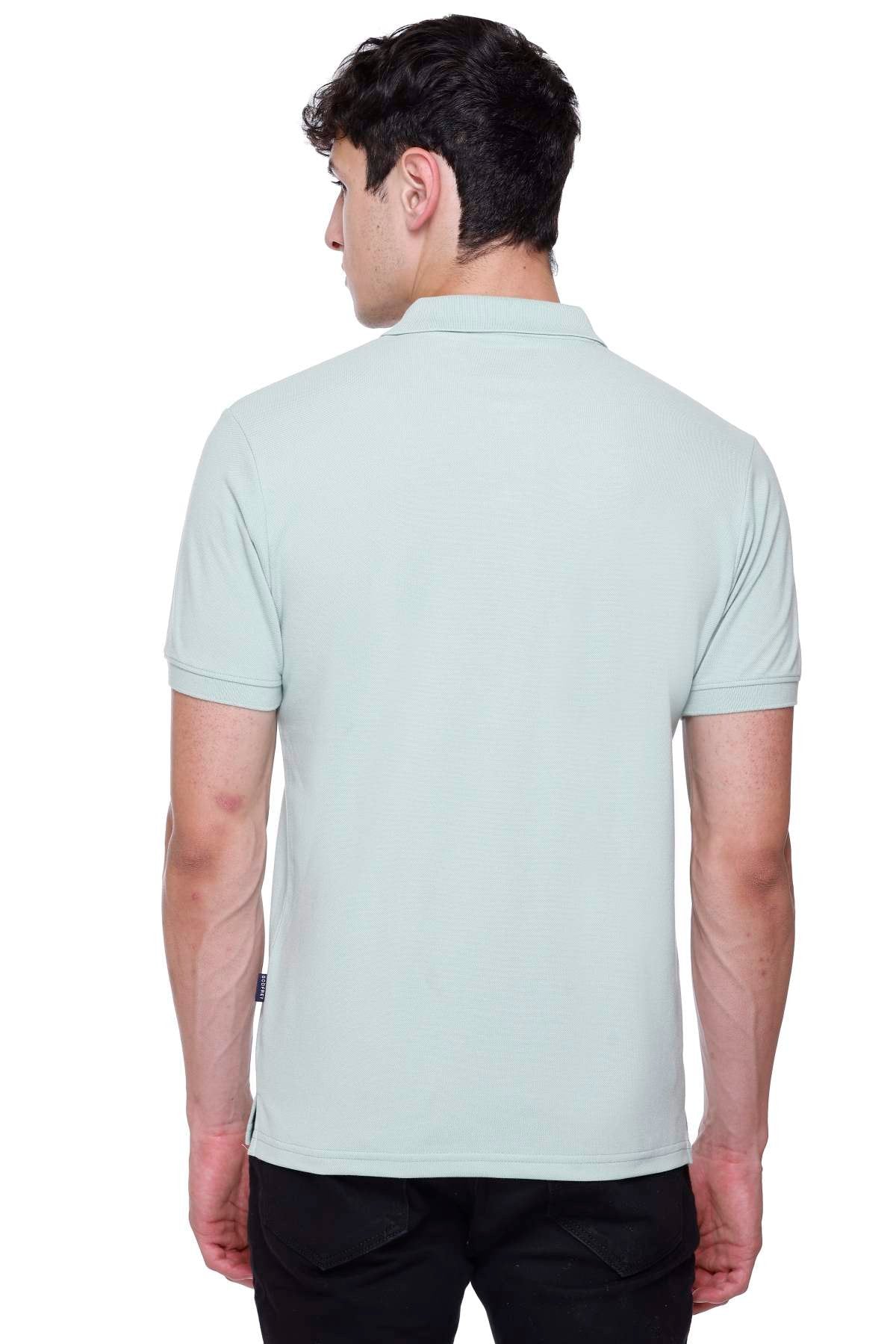 Pista Solid Half Sleeves Polo Neck Cotton T-Shirt for Men