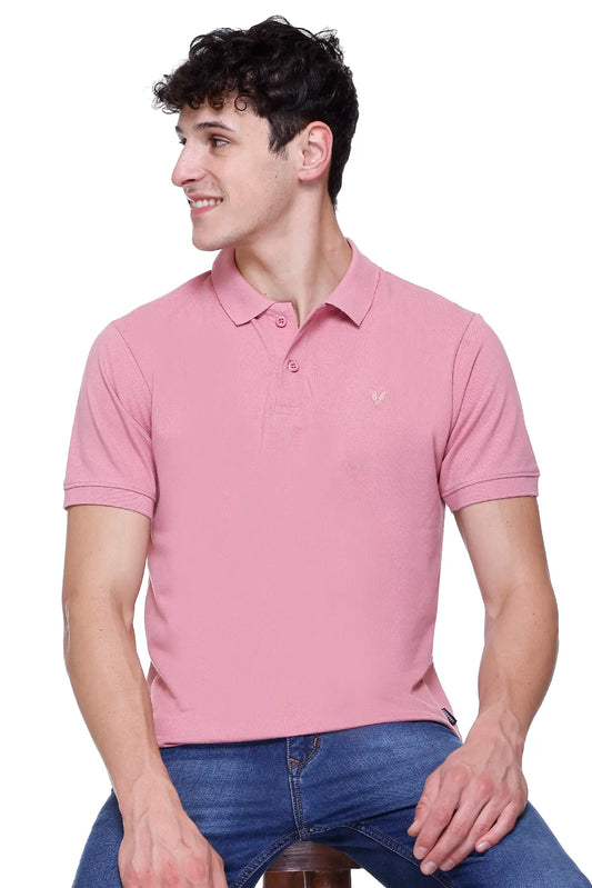 Onion Solid Half Sleeves Polo Neck Cotton T-Shirt for Men
