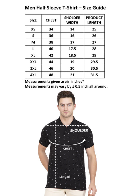 Black Maple Leaf Print  Polo T-Shirt
