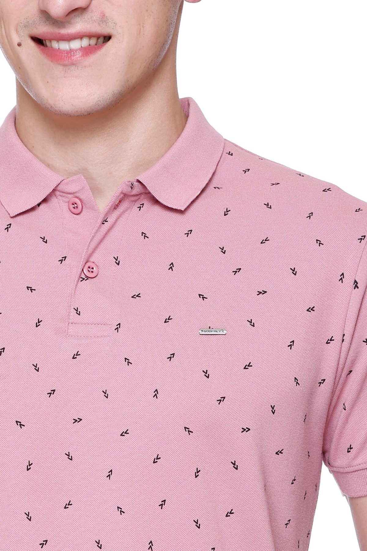 Onion Printed Polo Neck Cotton T-Shirt