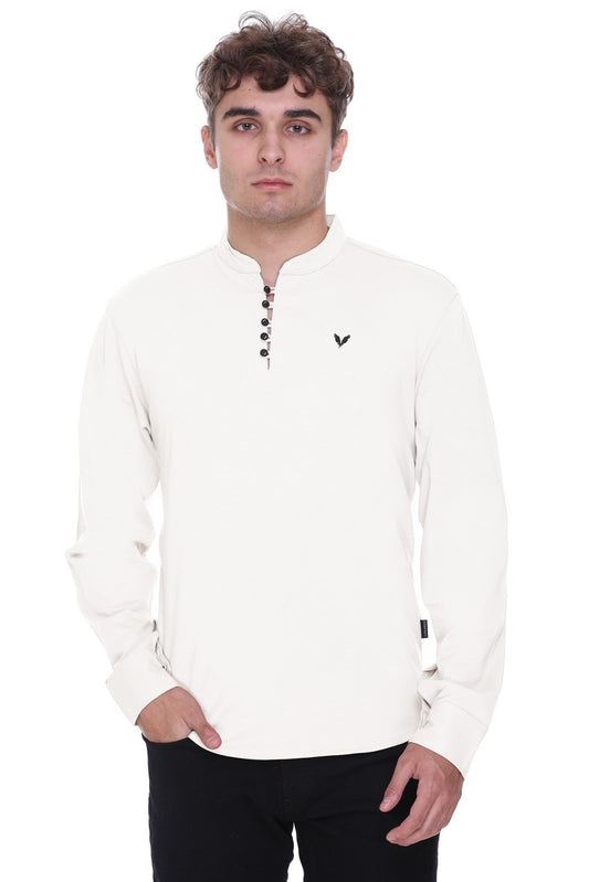 White Premium Cotton Lycra Solid Kurta for Men