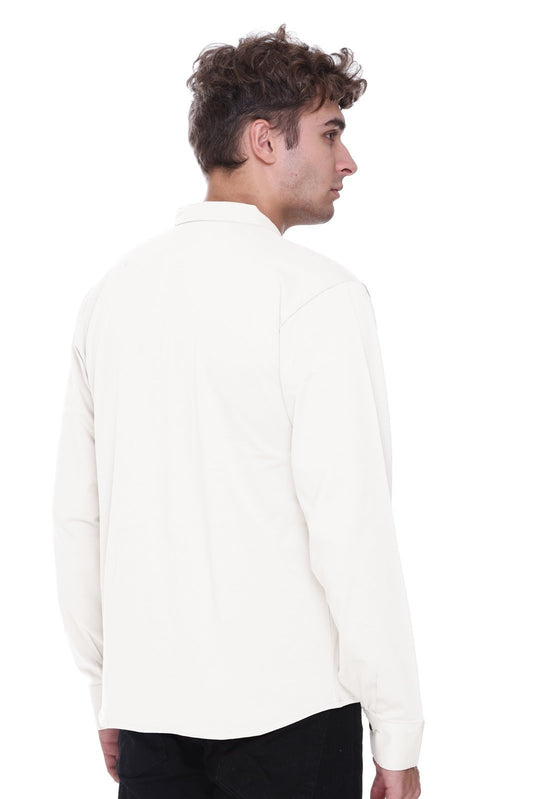 White Premium Cotton Lycra Solid Kurta for Men