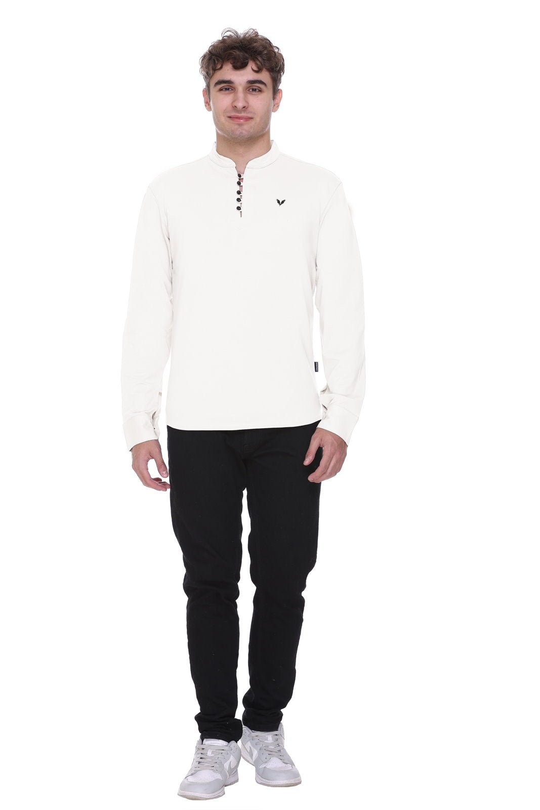 White Premium Cotton Lycra Solid Kurta for Men