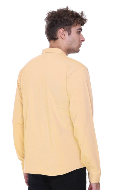 Peach Premium Cotton Lycra Solid Kurta for Men