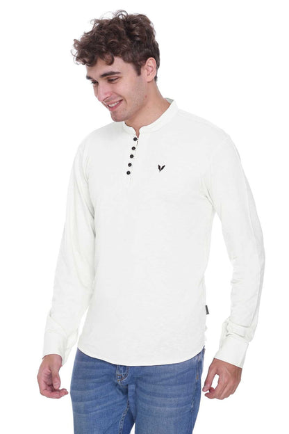 Off White Premium Cotton Lycra Solid Kurta for Men