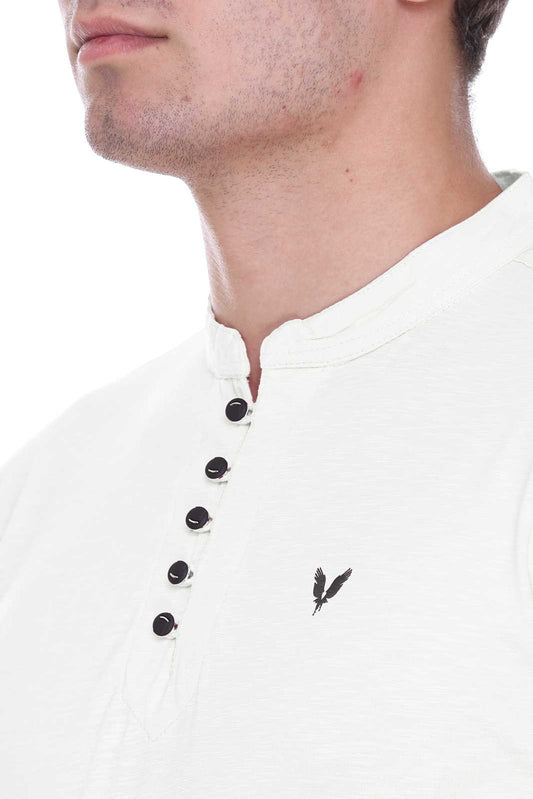Off White Premium Cotton Lycra Solid Kurta for Men