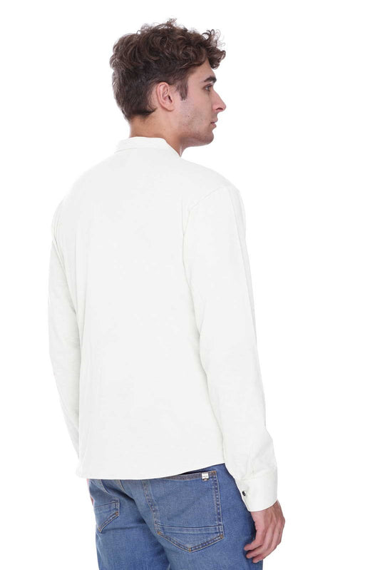 Off White Premium Cotton Lycra Solid Kurta for Men