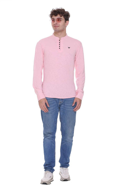 Pink Premium Cotton Lycra Solid Kurta for Men