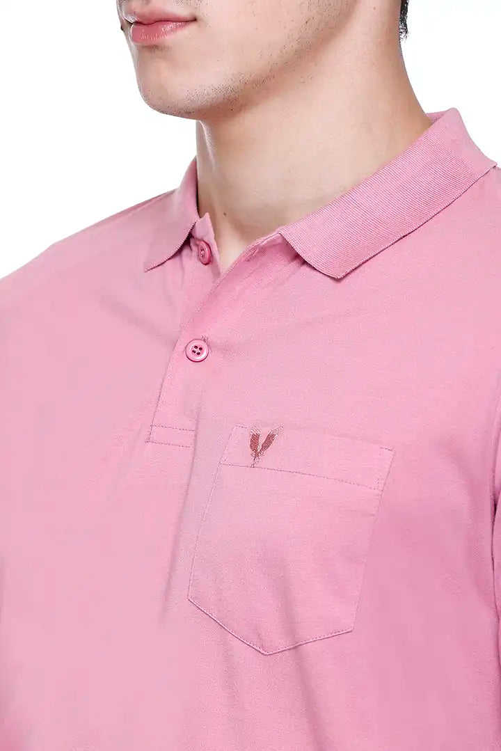 Onion Solid Cotton Full Sleeve Polo T Shirts Men