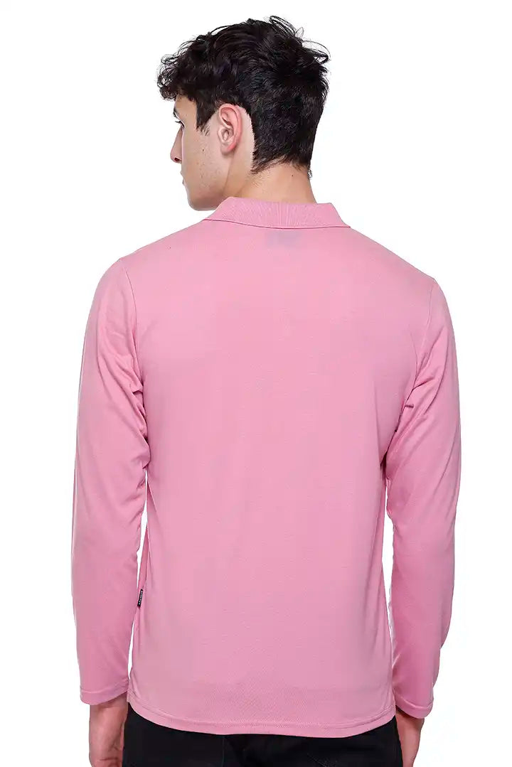 Onion Solid Cotton Full Sleeve Polo T Shirts Men
