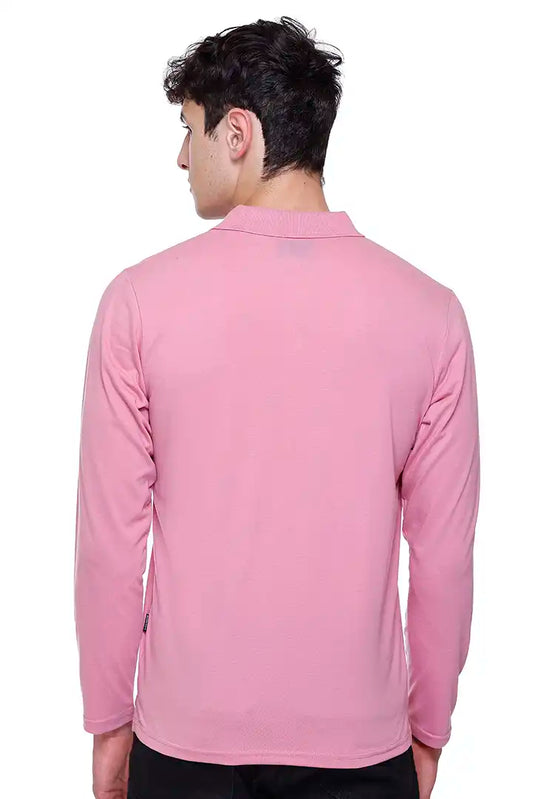 Onion Solid Cotton Full Sleeve Polo T Shirts Men