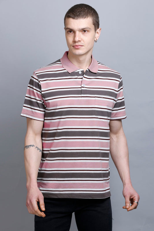 Onion Striped Half Sleeve Men Polo tshirt With Pocket