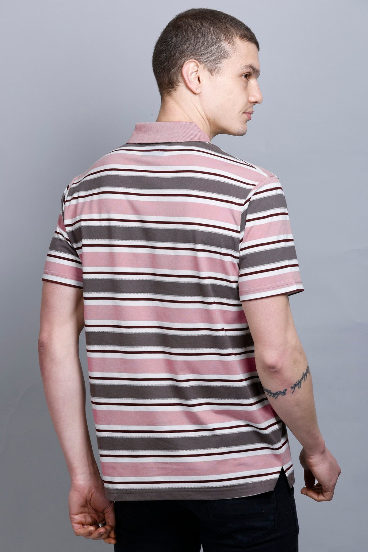Onion Striped Half Sleeve Men Polo tshirt With Pocket