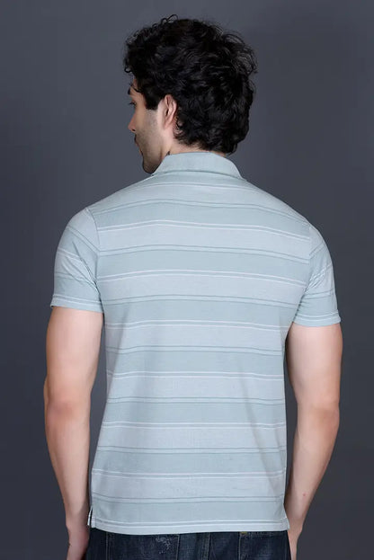 Sea Green Half Sleeve Polo T-Shirt for Men With Pocket