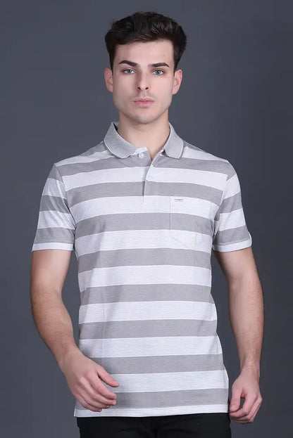 Smoke Green Half Sleeve Polo T-Shirt for Men With Pocket