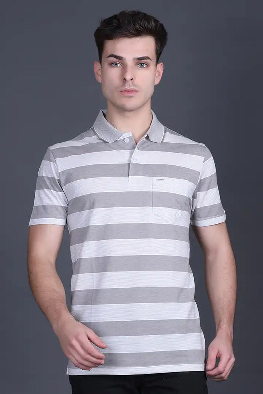 Smoke Green Half Sleeve Polo T-Shirt for Men With Pocket