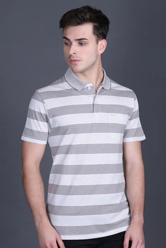 Smoke Green Half Sleeve Polo T-Shirt for Men With Pocket