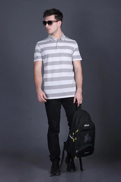 Smoke Green Half Sleeve Polo T-Shirt for Men With Pocket