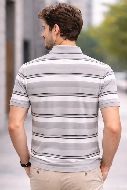 Beige Half Sleeve Polo T-Shirt for Men