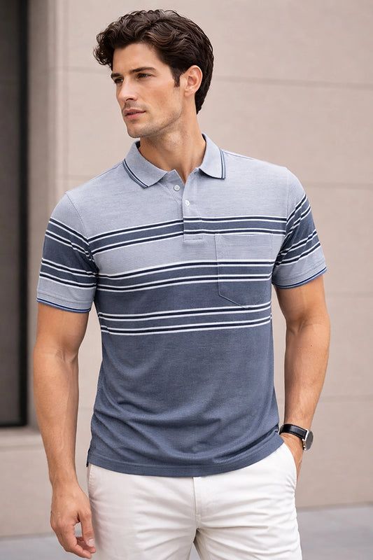 Denim Half Sleeve Polo T-Shirt for Men