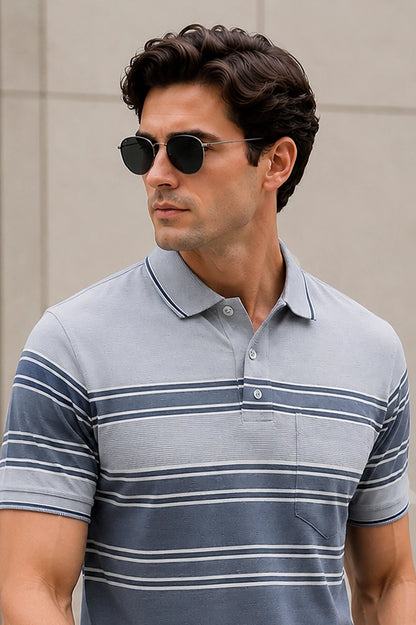 Denim Half Sleeve Polo T-Shirt for Men