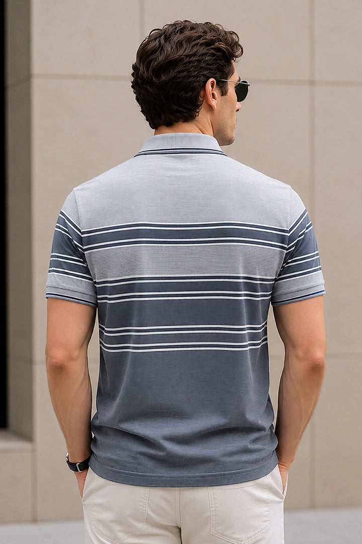 Denim Half Sleeve Polo T-Shirt for Men