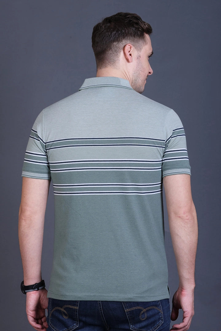 Roasted Green Half Sleeve Polo T-Shirt for Men
