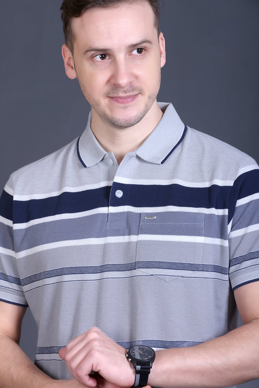 Denim Half Sleeve Polo T-Shirt for Men