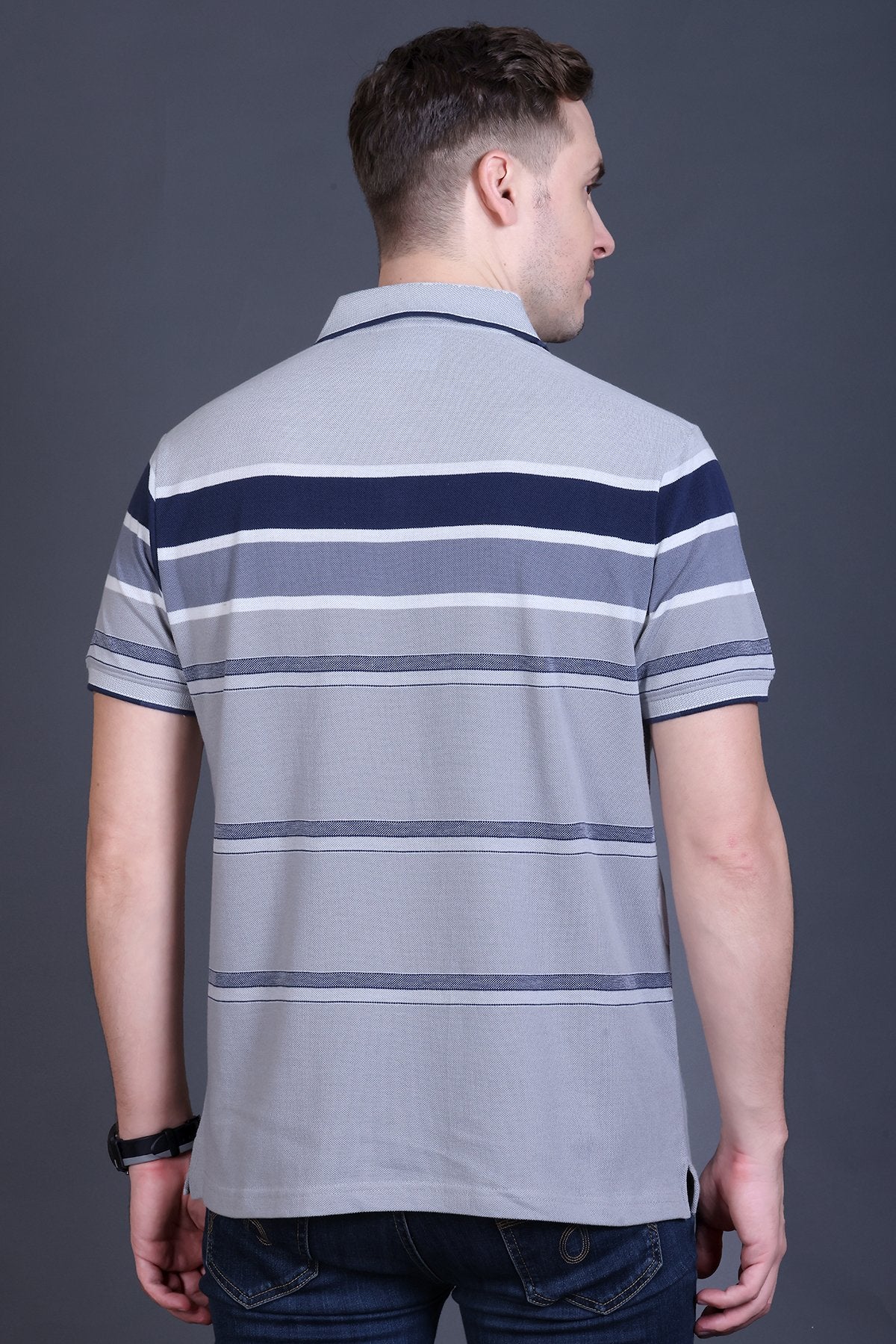 Denim Half Sleeve Polo T-Shirt for Men