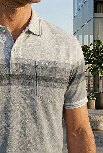 Meduim Grey Half Sleeve Polo T-Shirt for Men