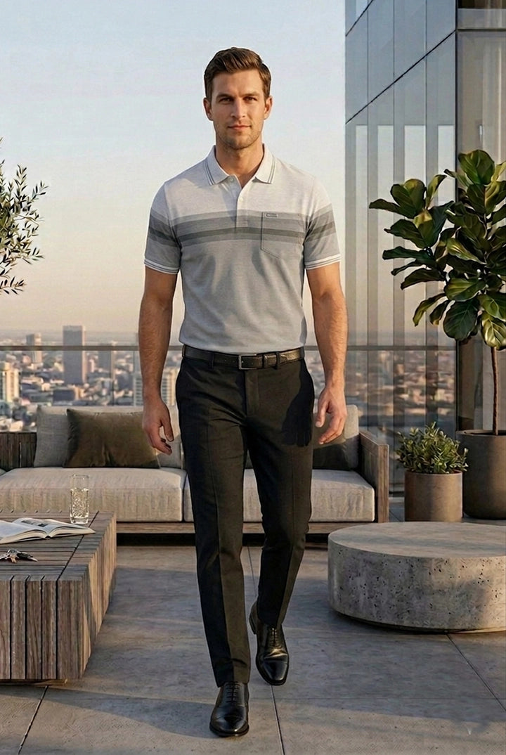 Meduim Grey Half Sleeve Polo T-Shirt for Men