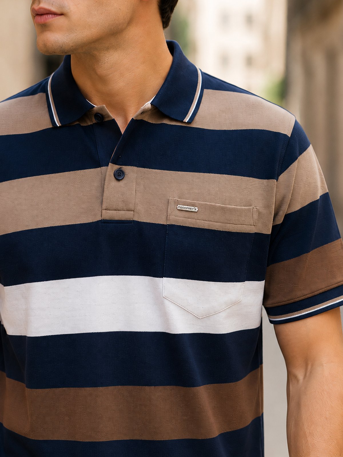 Navy Half Sleeve Polo T-Shirt for Men
