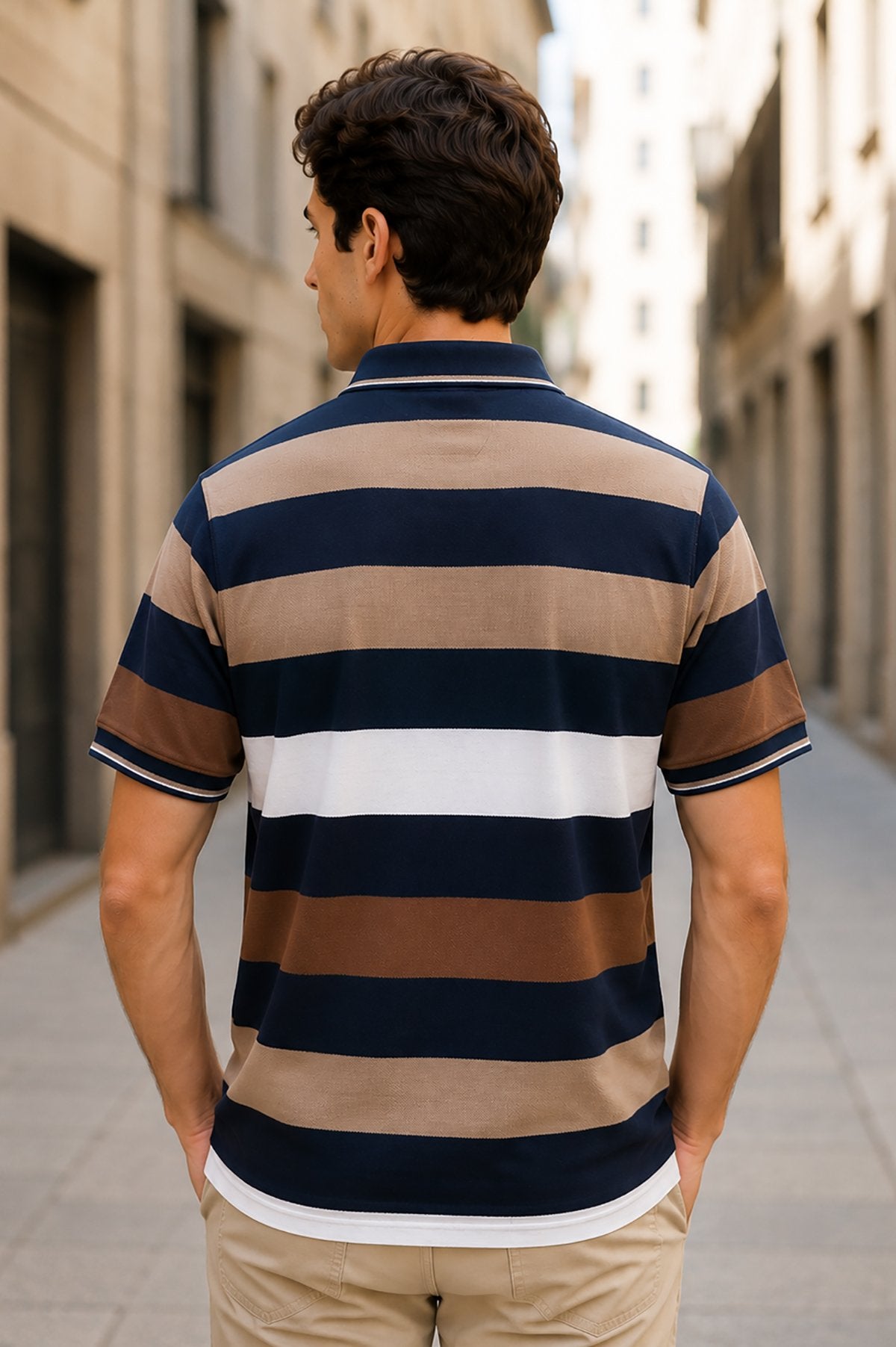 Navy Half Sleeve Polo T-Shirt for Men