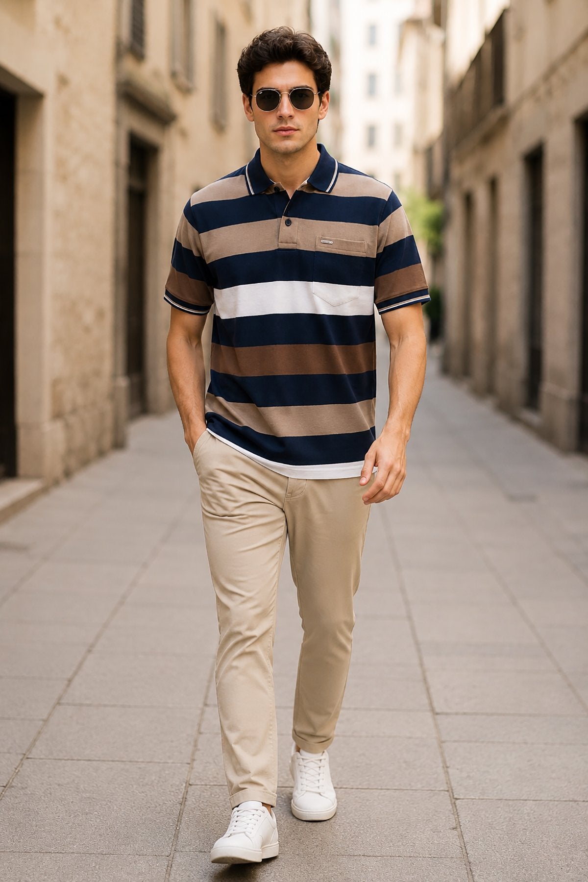 Navy Half Sleeve Polo T-Shirt for Men