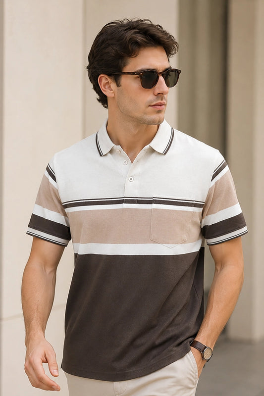Coffee Half Sleeve Polo T-Shirt for Men