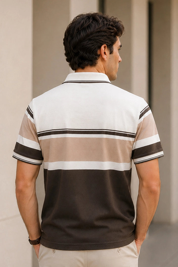 Coffee Half Sleeve Polo T-Shirt for Men