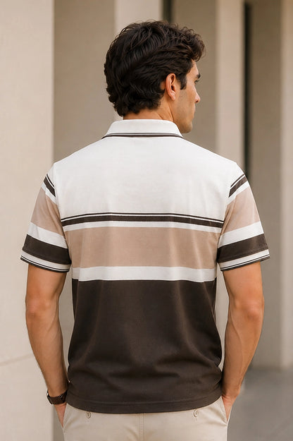Coffee Half Sleeve Polo T-Shirt for Men