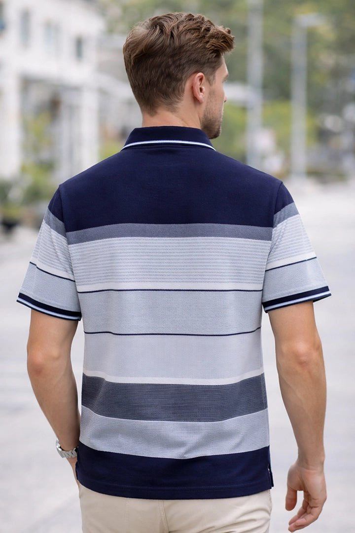 Navy Half Sleeve Polo T-Shirt for Men